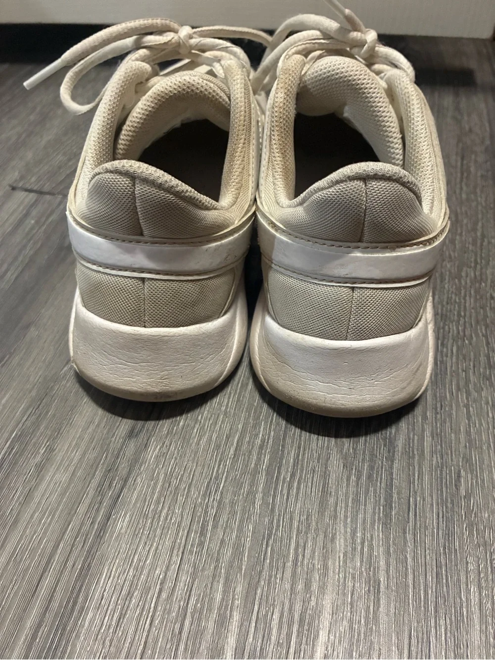 Nike Off-White Athletic Sneakers with Yellow Highlights